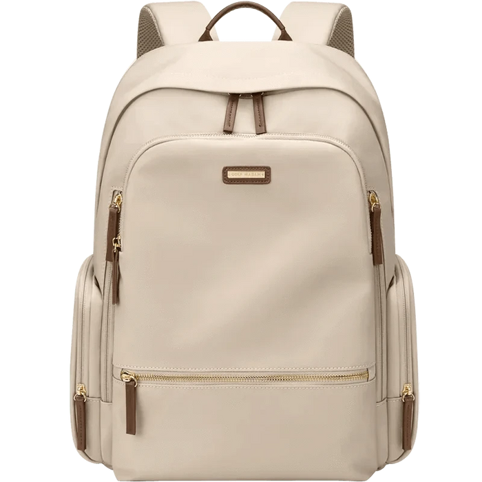 Minimalistisk ryggsäck för kvinnor med plats för 15,6-tums laptop Beige