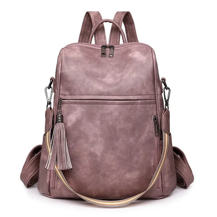 Ryggsäck läder skinn Rosa