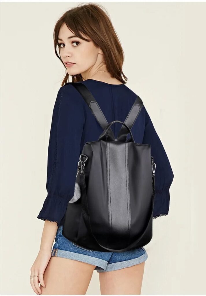 Läder ryggsäck dam