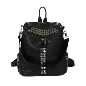 Ryggsäck dam svart skinn Svart