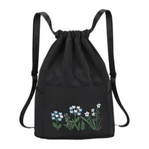 Ryggsäck för kvinnor i mönstrat tyg Svart