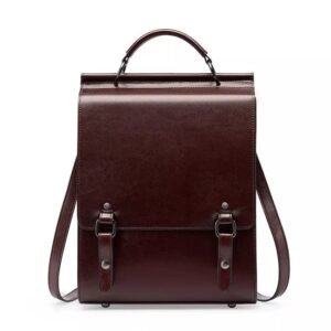 Ryggsäck läder vintage Kaffe