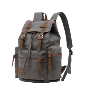 Vintage ryggsäck för män i canvas Grå